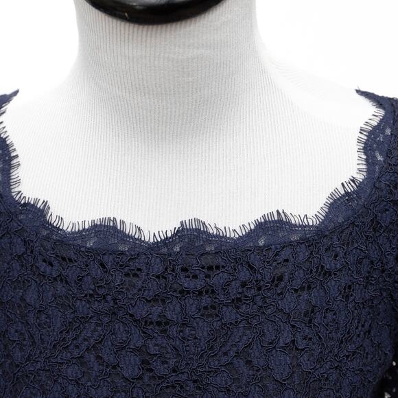 Adrianna Papell Blue Lace Formal Mini Dress Size 6 - Picture 5 of 12